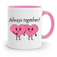 Kubek Różowy Na Walentynki Always Together Z Nadrukiem Ze Zdjęciem