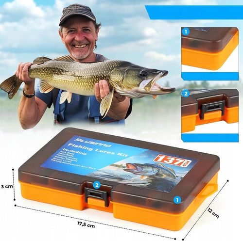 Skrzynka Wędkarska Zestaw Przynęt na Ryby Akcesoria Haczyk Spławik na Arena.pl