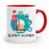 Kubek Czerwony Dla Kuriera Super Kurier Prezent Z Nadrukiem Ze Zdjęciem