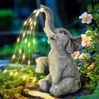 2X FIGURKA SŁONIA SOLARNA LED DEKORACJA OGRODU 27CM