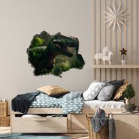 Naklejka DLA DZIECI Na Ścianę Dinozaur Dżungla Efekt 3D 80cm x 60cm