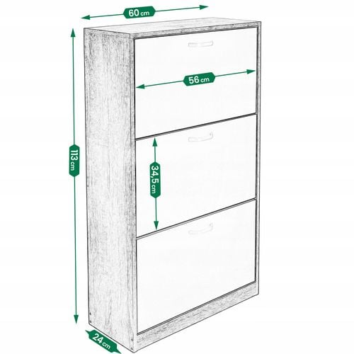 szafka na buty regał 3 komory obuwie komoda pojemna do przedpokoju regał na Arena.pl