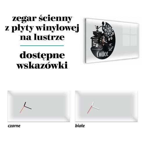 Zegar Ścienny z płyty winylowej na lustrze JEDZENIE  19 wzorów 59x29cm na Arena.pl