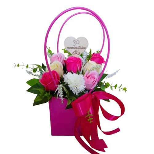 Flowerbox na Dzień Mamy Kwiaty Mydlane prezent urodziny rocznica ślub na Arena.pl