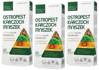 Ostropest Karczoch Mniszek, Medica Herbs 3x60kap Trawienie Wsparcie wątroby