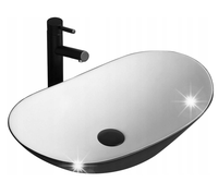 UMYWALKA NABLATOWA OWALNA REA ROYAL BLACK WHITE CZARNO BIAŁA 62,5 cm