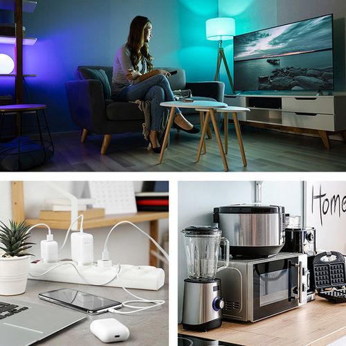 Qoltec Kostka zasilająca 6w1, 2xUSB, USB-C 20W, 1xPD Biała na Arena.pl