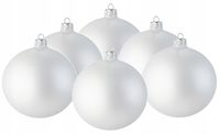 Bombki choinkowe szklane BIAŁY MAT perłowy 8 cm super efekt srebrzysty