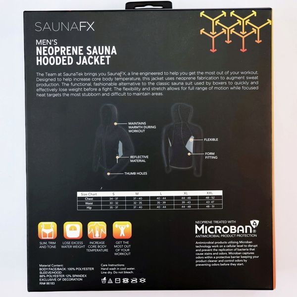 Kurtka z kapturem męska neopren Jogging Sauna Odblask FITNESS SAUNATEK r. L zdjęcie 8