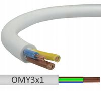 2 x 2 x 10m KABEL PRZEWÓD GIĘTKI OMY H03VV-F 3x1mm2 300/300V LINKA W PVC BI