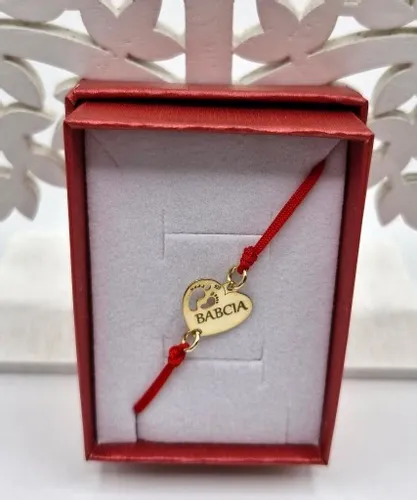 BRANSOLETKA SREBRO ZŁOCONE SERCE STÓPKI GRAWER na Arena.pl