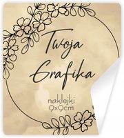 Naklejki ETYKIETY REKLAMOWE + twój projekt wzór LOGO nadruk 90x90 mm 100szt