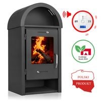 Piec ATLAS stalowy EKOPROJEKT mocny polski kominkowy szamot CZUJNIK CZADU