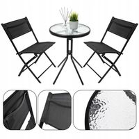 Zestaw ogrodowy Rino MININGO meble ogrodowe (okrągły stolik + 2 krzesła)