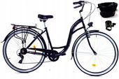 Damski Rower Miejski męski 28 Dallas 7 biegow +kosz +wyściółka