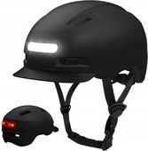 KASK ROWEROWY ROZMIAR L (59-61 CM) ZE ŚWIATŁEM LED CZARNY H-25
