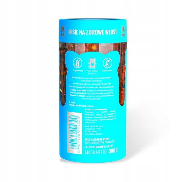 Misie na zdrowe włosy Noble Health żelki na włosy piękne gęste lśniące zdjęcie 2