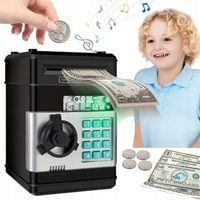 Elektroniczna SKARBONKA BANKOMAT na PIN | SEJF Efekty Świetlne i Dźwiękowe