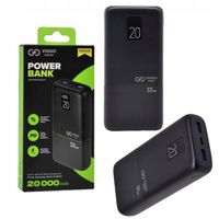 Pojemny Powerbank 20000MAH PD 20W 3xUSB USB-C QC VIGGO PREMIUM CZARNY LED