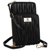 torebka-portfel ze skóry ekologicznej w czarnym kolorze z modnym