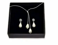 KOMPLET SWAROVSKI PERŁY I KRYSZTAŁ KLIPSY NASZYJNIK NAJMODNIEJSZY PEREŁKI