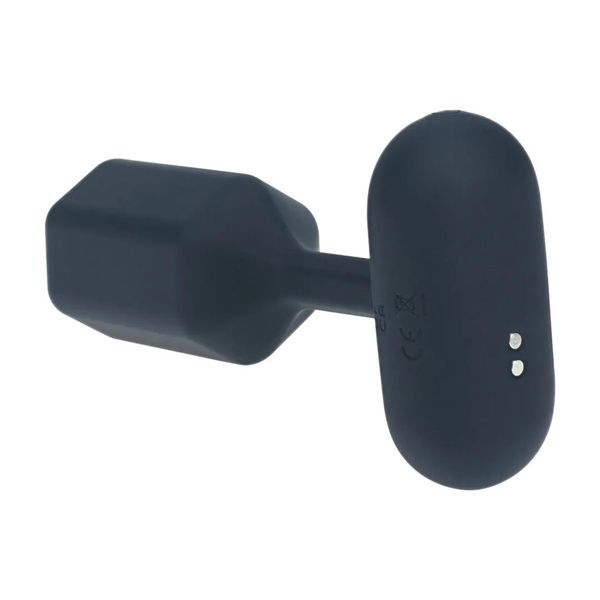 Hexagonal Vibrating Silicone Anal Plug - L - Black zdjęcie 4