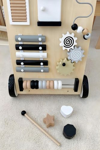 CHODZIK DLA DZIECKA PCHACZ DREWNIANY JEŹDZIK TABLICA MANIPULACYJNA PREZENT na Arena.pl