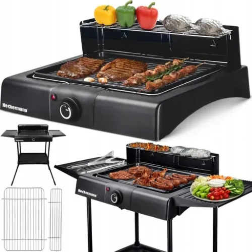 DUŻY GRILL ELEKTRYCZNY OGRODOWY STOJĄCY 2000W 2w1 na Arena.pl