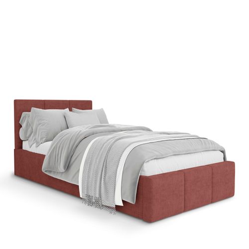 ŁÓŻKO POJEDYNCZE 90x200cm ŁÓŻKO TAPICEROWANE Z POJEMNIKIEM BRUDNY RÓŻ na Arena.pl