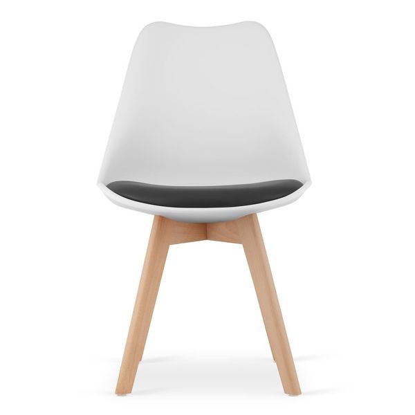 Krzesło MARK biało czarne / nogi naturalne x 1 zdjęcie 9