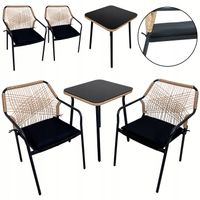 KOMPLET MEBLI DO OGRODU NA TARAS BALKON RATTANOWY SZKŁO HARTOWANE SOHO