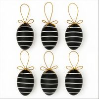 dekoracja drewniana do powieszenia jajko 6 szt. wielkanocne na wielkanoc