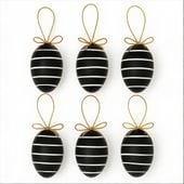 dekoracja drewniana do powieszenia jajko 6 szt. wielkanocne na wielkanoc