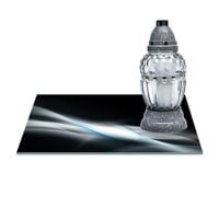 SZKLANA PODSTAWKA POD ZNICZE Z DEDYKACJĄ 30x20cm Popiel 125a