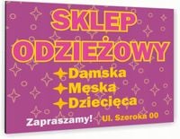 nadruk UV TABLICZKA reklamowa NIERDZEWNA szyld SKLEP ODZIEŻOWY DIBOND 40x30