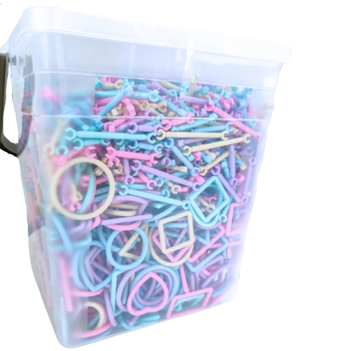 Klocki Konstrukcyjne Zestaw 2400 Elementów Figury Geometryczne Pastelowe na Arena.pl