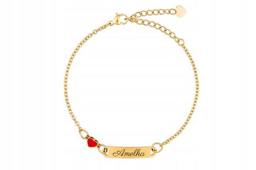 Bransoletka Złota SERCE z Grawerem dla Dziecka G2 Prezent dla Córki Wnuczki na Arena.pl