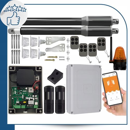 Zestaw do Bramy Dwuskrzydłowej DE200 2x2m 300kg WiFI Fotokomórka 4xPilot na Arena.pl