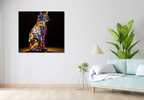 Obraz 100x90cm Koci Witraż na Arena.pl