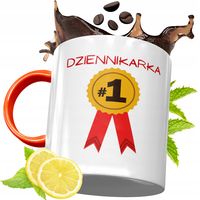 Kubek Pomarańczowy Dla Dziennikarza Prezent Z Nadrukiem Ze Zdjęciem