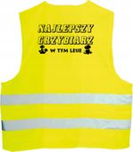 KAMIZELKA ODBLASKOWA z nadruk NAJLEPSZY GRZYBIARZ