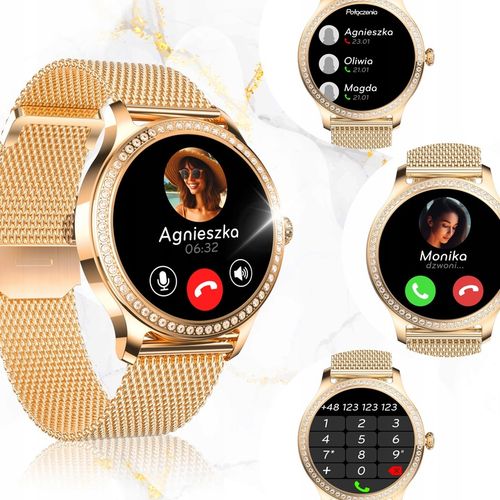 SMARTWATCH ZEGAREK DAMSKI MENU POLSKIE ROZMOWY SPORT SMART WATCH PULS PL na Arena.pl