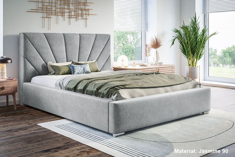Łóżko tapicerowane LUX9 160x200 ze  Stelażem i pojemnikiem zdjęcie 3