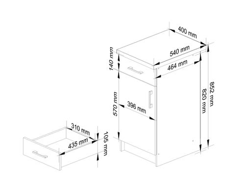 SZAFKA KUCHENNA S40 D1SZ1 Z BLATEM LIMA na Arena.pl