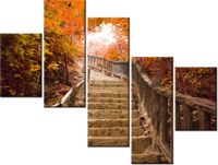 100 75CM OBRAZ 5 ELEM JESIENNY SPACER ŚCIENNY