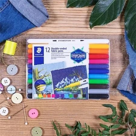 Markery dwustronne do tkanin Staedtler 12 kolorów na Arena.pl