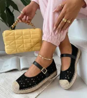 Czarne Espadryle Ażurowe Na Platformie Paulette 36