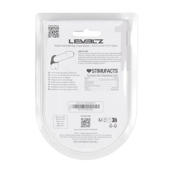 Double Liquid Silicone Cock And Ball Ring - Black zdjęcie 3