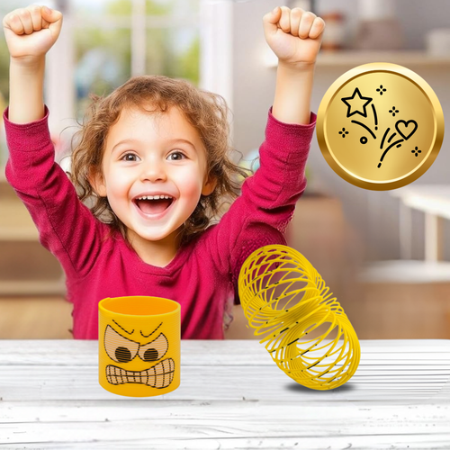 sprężyna dla dzieci magiczna sprężynka magic springs emoji żółta na Arena.pl