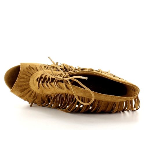 Sznurowane botki open styl boho 11015 Camel r.36 na Arena.pl